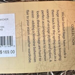 Patricia Nash Rattan wicker round satchel/bag purse.